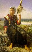 Jules Breton Brittany Girl oil painting reproduction